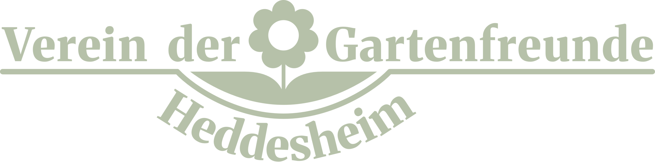 Offizielles Vereinslogo der Gartenfreunde Heddesheim e.V. mit symbolischen Elementen für Gartenbau und Gemeinschaft.